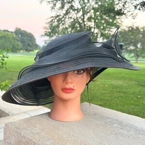 Scala Pronto Hat Derby Church Fancy Wide brim Black
